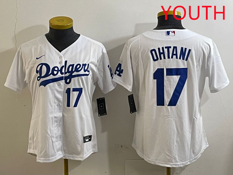 Youth Los Angeles Dodgers 17 Ohtani White Game 2025 Nike MLB Jersey style 3188